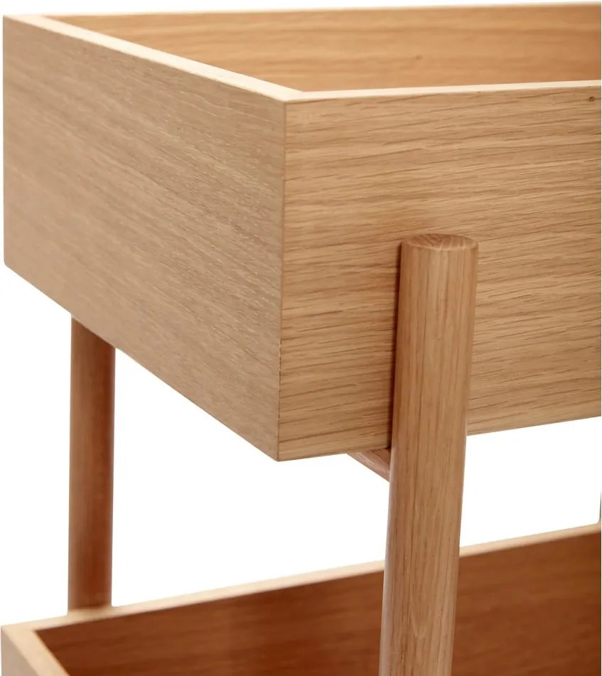 Masă consolă în culoare naturală din lemn de stejar 34x43 cm Stack – Hübsch