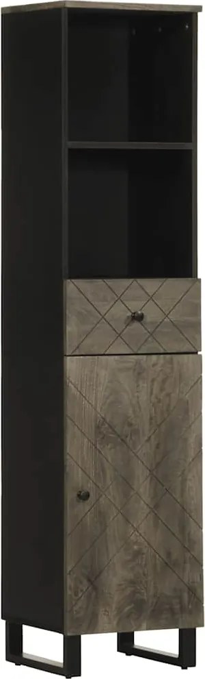vidaXL Dulap de baie, negru, 38x33x160 cm, lemn masiv de mango