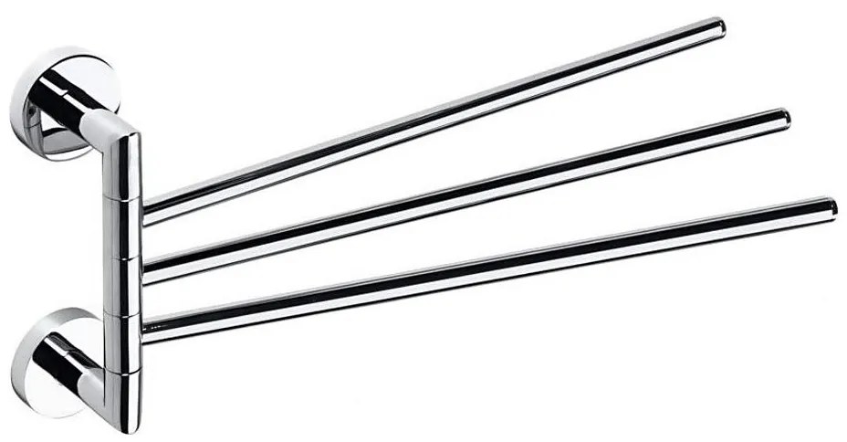 Sapho - Suport montat pe perete pentru prosoape, rotativ, X-ROUND, 19,5 x 45 cm, crom lucios