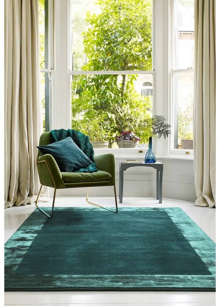 Covor în culoarea petrolului handmade din amestesc de lână 80x150 cm Ascot – Asiatic Carpets