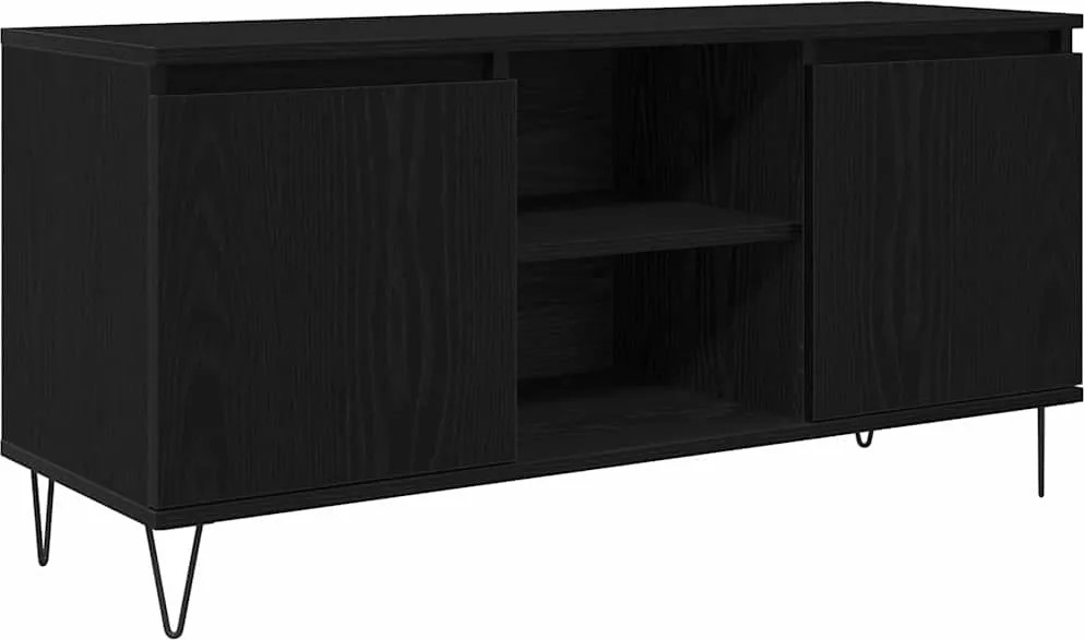 vidaXL Cabinet TV Stejar Negru 104 x 35 x 50 cm Lemn compozit