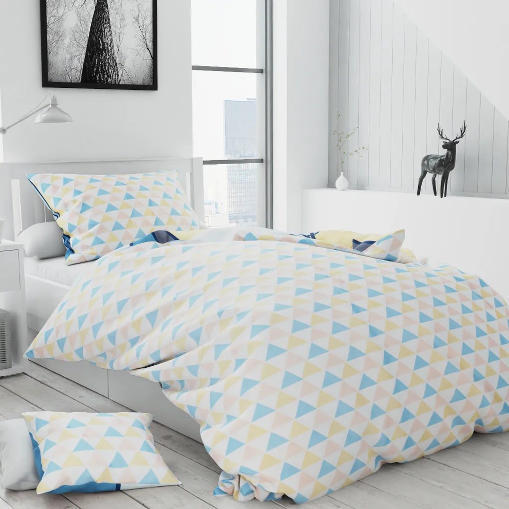 Lenjerie de pat din bumbac alb MELYNA + husa de perna 40 x 50 cm gratuit