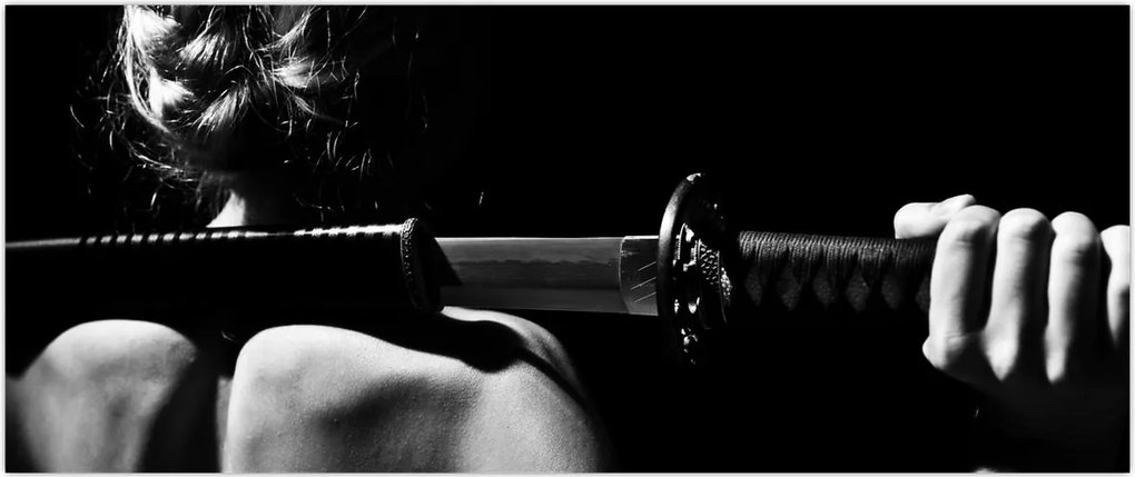 Tablou - Femeie cu o sabie (120x50 cm)