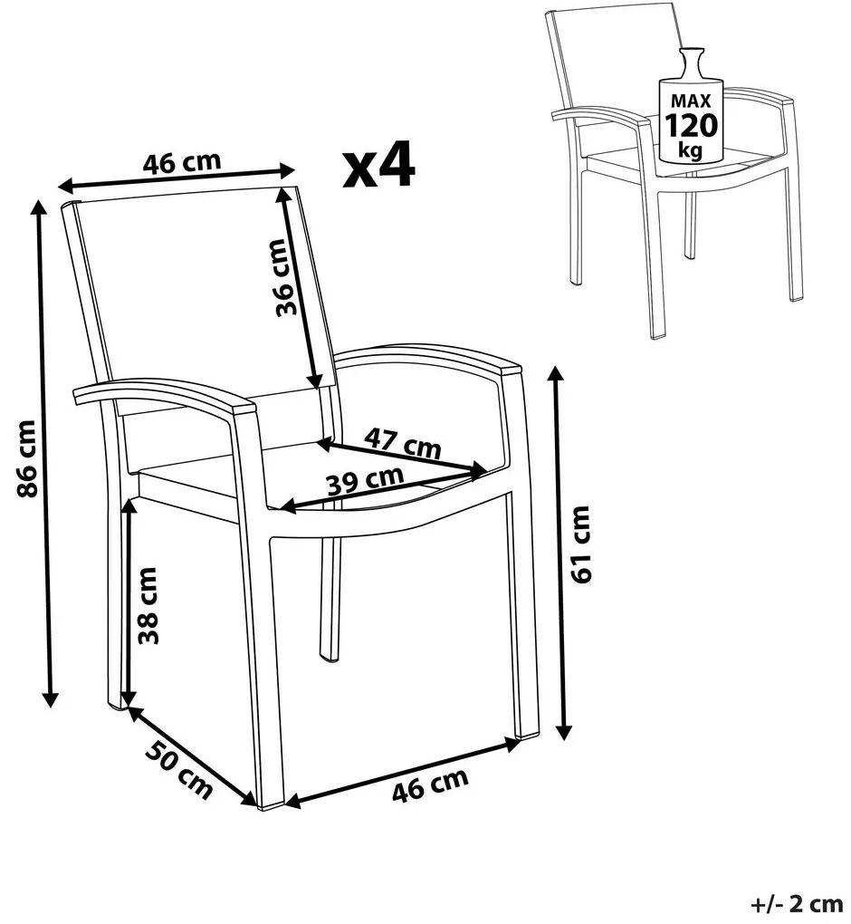 Set scaune 6 buc. Pero (gri). 1011522