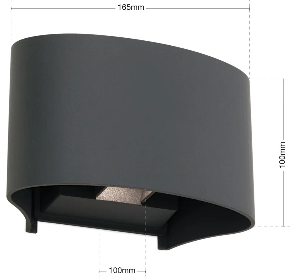 Aplica LED de exterior design modern ambiental IP54 GRETA antracit