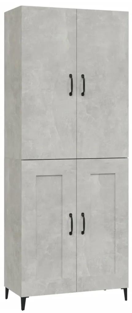 Dulap inalt, gri beton, 70x34x180 cm, lemn prelucrat 1, Gri beton