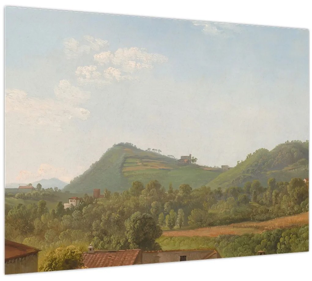 Tablou pe sticlă - Simon Denis,  View Near Naples, reproducere (70x50 cm)