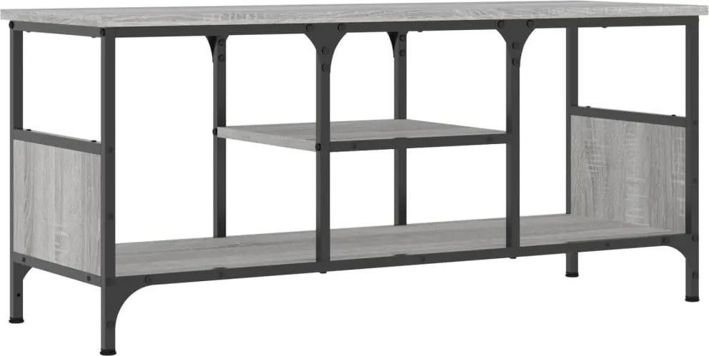 vidaXL Comodă TV, sonoma gri, 100x35x45 cm, lemn prelucrat & fier