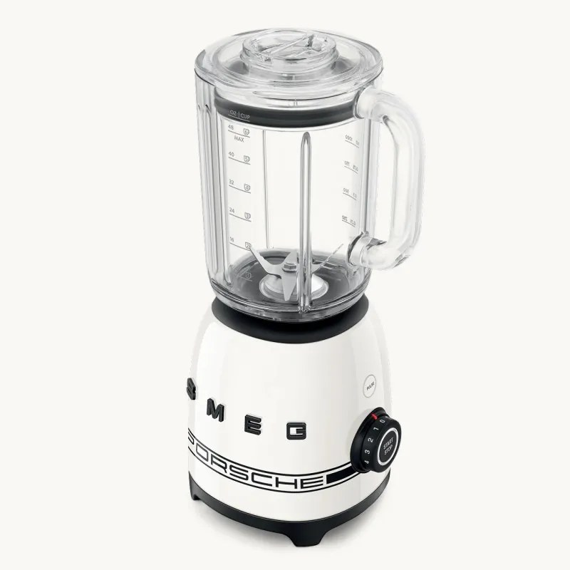 Blender Smeg Porsche BLF03PCWEU, 800 W, 1,5 l, 18 000 rpm, 4 programe, 4 viteze + Impuls, Otel inoxidabil, Alb