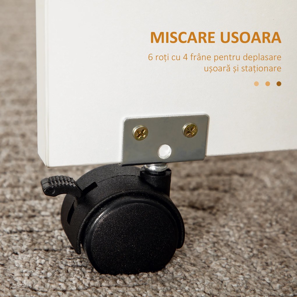 HOMCOM masă pliabilă cu 2 Sertare, Dulap și Raft Posterior, Masă pentru 6 Persoane, 120x60x76.6 cm, Alb | Aosom Romania