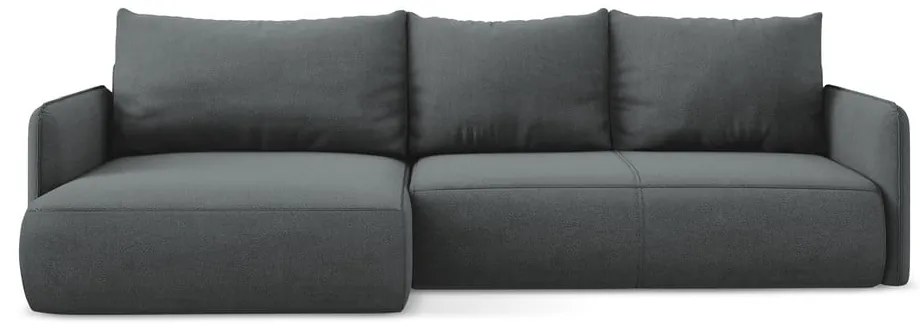 Colțar gri extensibil/cu spațiu de depozitare (cu colț pe partea stângă) Nanea – Makamii