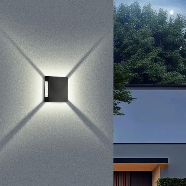 Brilagi - Aplica LED de perete pentru exterior QUADRAY LED/4W/230V neagră IP65