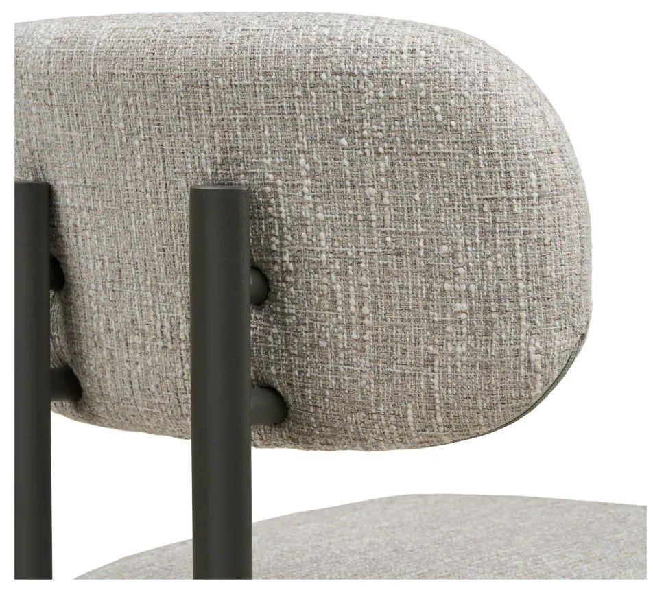 Scaun de dining Royan, gri deschis, picioare gri