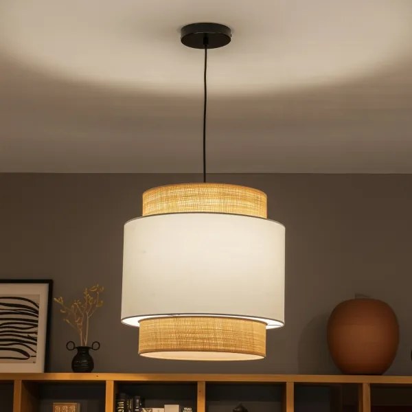 Brilagi - Lustra LED pe cablu CERIA 1xE27/40W/230V Ø 40 cm negru/bej/alb