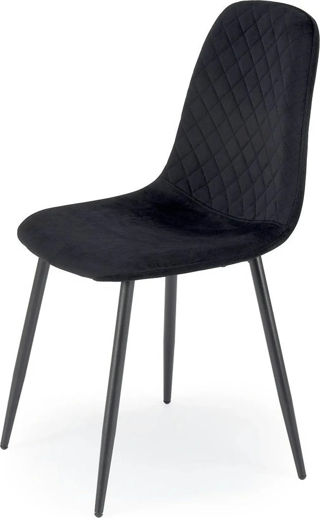 Scaun K608, negru, stofa catifelata/metal, 45x52x88 cm