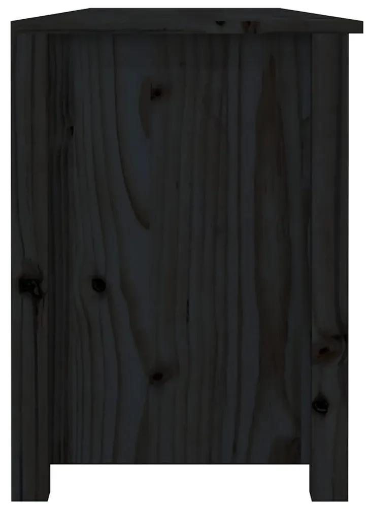 Banca pentru pantofi, negru, 160x36,5x50 cm lemn masiv pin 1, Negru