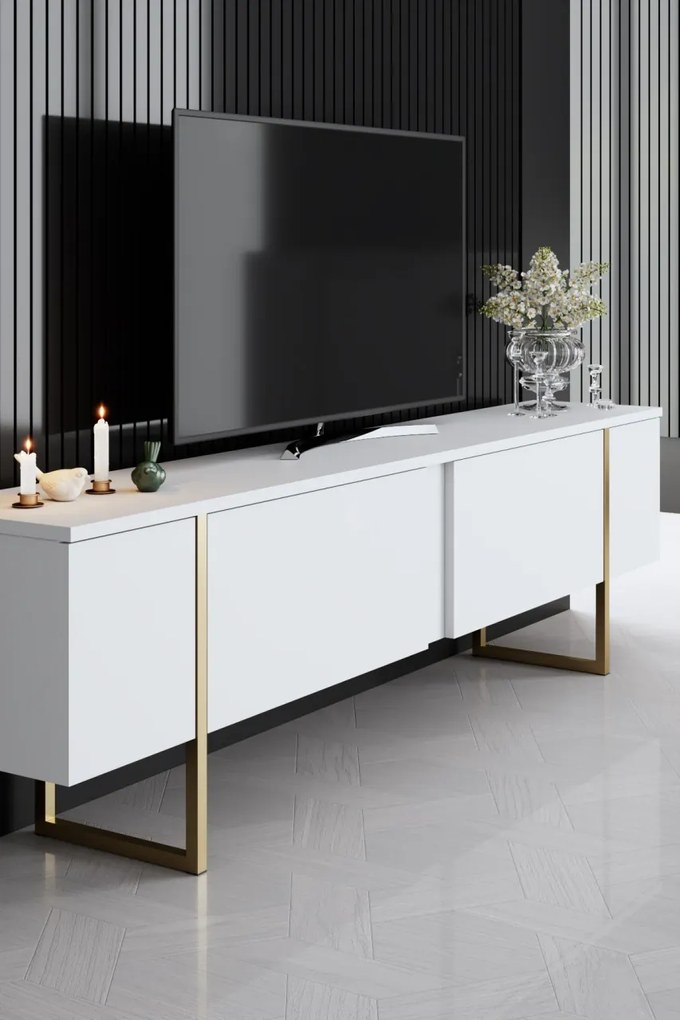 Set mobila sufragerie Luxe Alb 160x35x80 cm