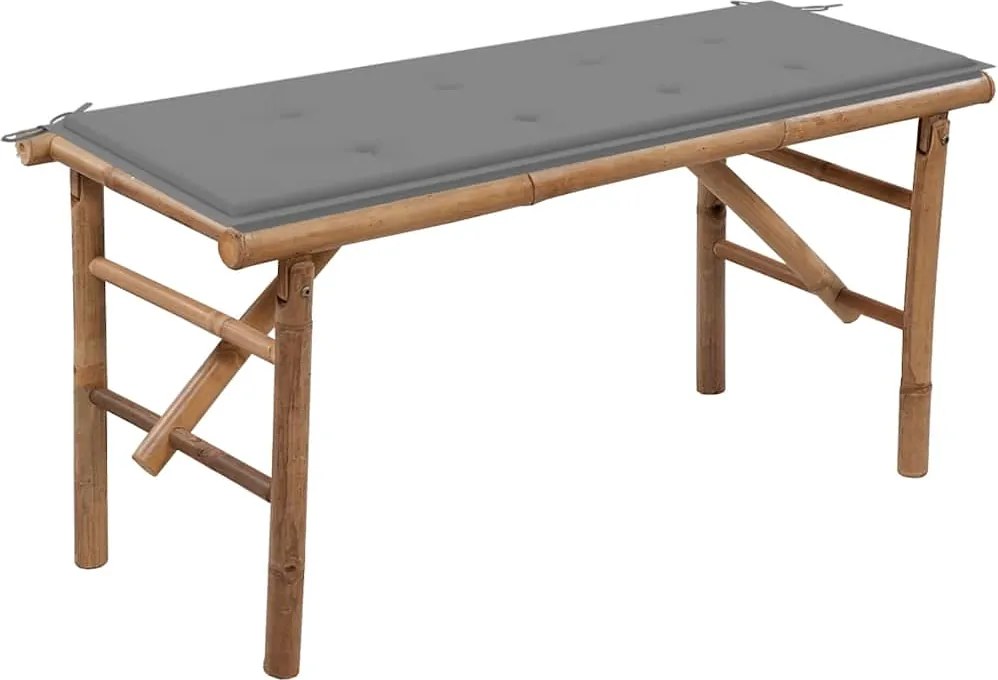 vidaXL Bancă de grădină pliabilă cu pernă, 118 cm, bambus