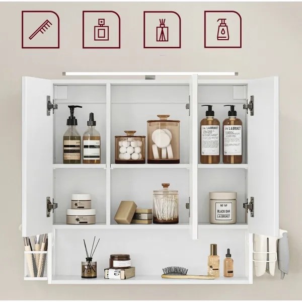 Dulap de baie cu oglindă SKY, alb