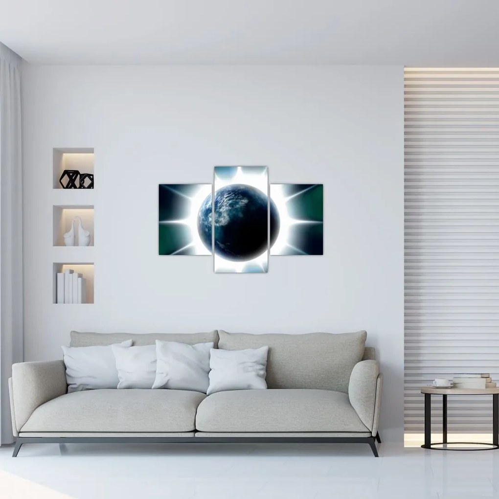 Tablou cu planeta iluminată (90x60 cm)