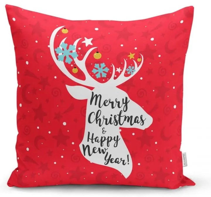 Set 4 fețe de pernă și un napron de masă cu model de Crăciun Minimalist Cushion Covers Joy