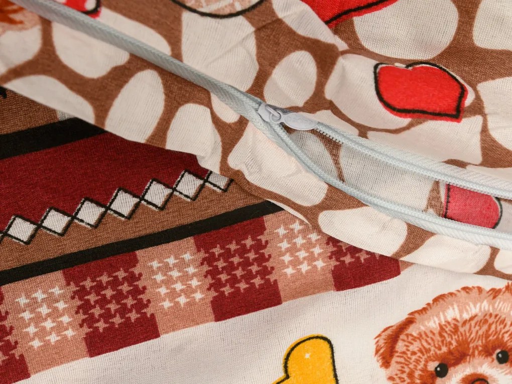 Lenjerii din bumbac pentru patut Culoare maro, TEDDY FAMILY