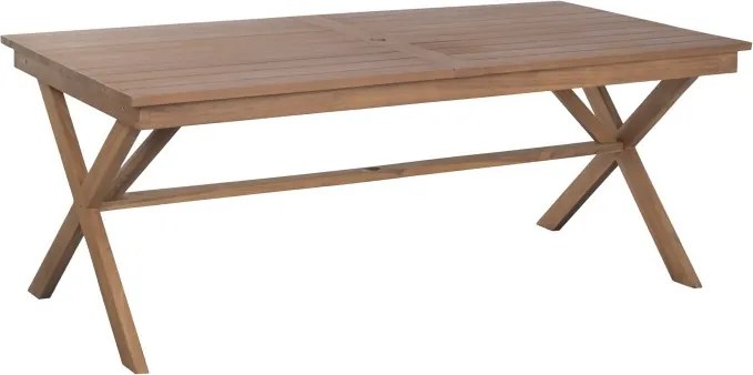 Set dining exterior din lemn masiv de tec, masă și 2 bănci, finisaj natural, „Marino”