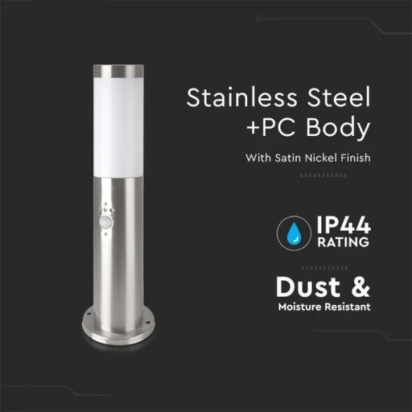 Lampă de exterior cu senzor 1xE27/60W/230V IP44 45cm crom mat