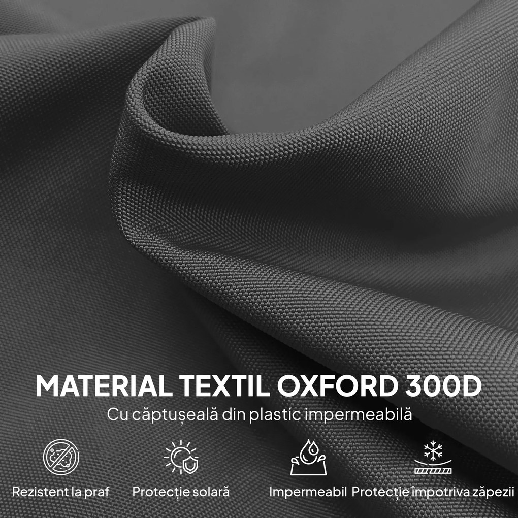 Outsunny Husă pentru Umbrelă 3x3 m Impermeabilă, Protecție cu Fermoar și Șnur, Negru | Aosom Romania