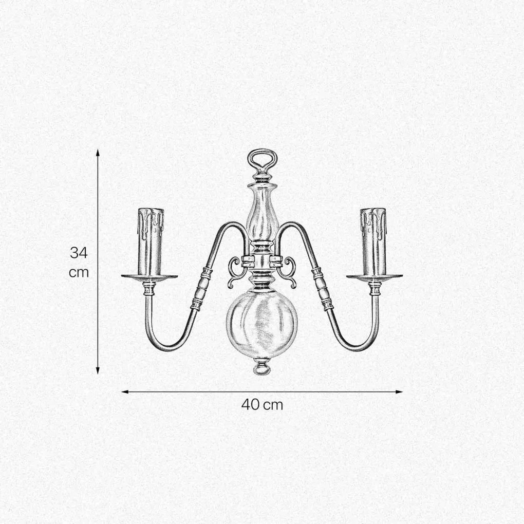 Aplica de perete clasic elegant din alama masiva Flemish