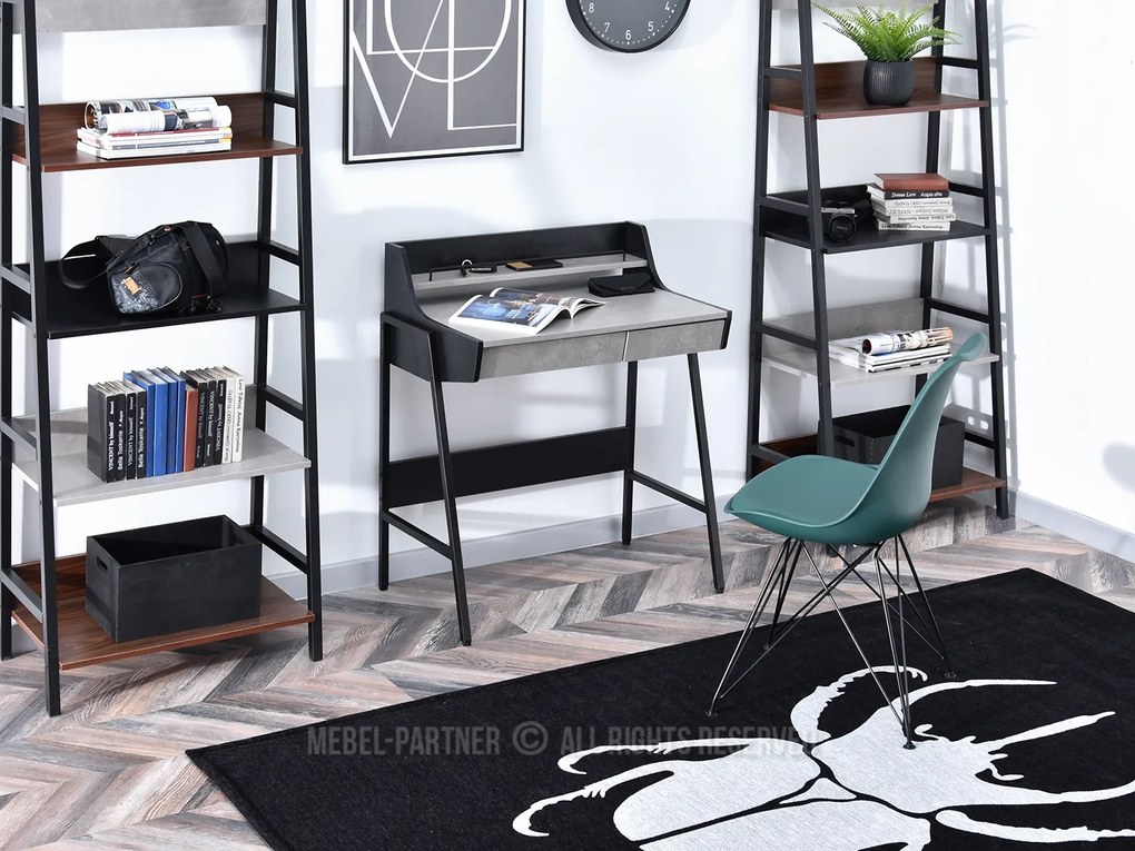 Masă PC Borge (beton + negru). Promo -17%. 1109733