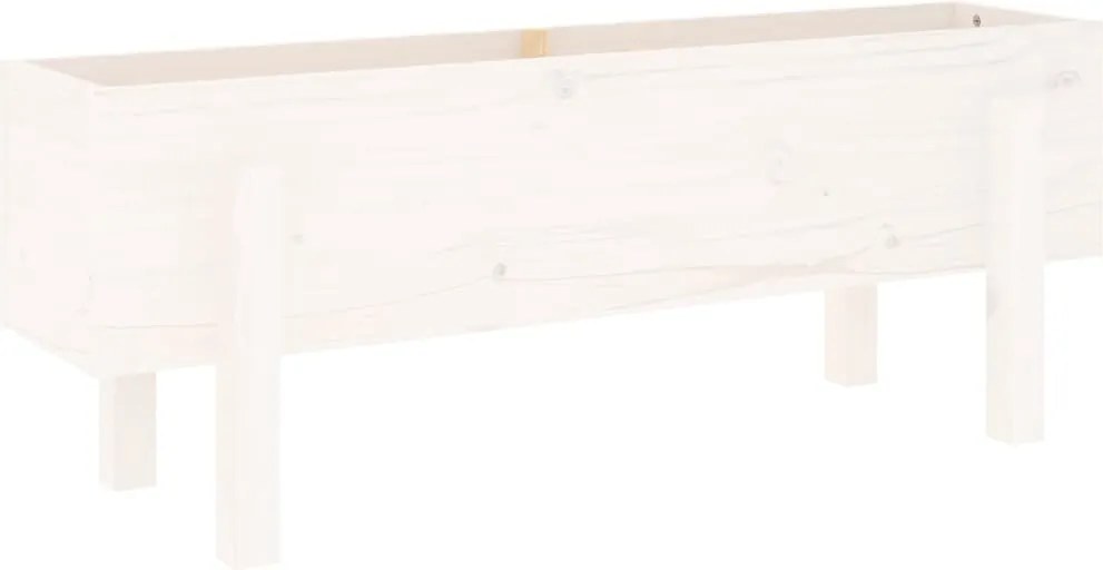 vidaXL Strat înălțat de grădină, alb, 101x30x38 cm, lemn masiv de pin