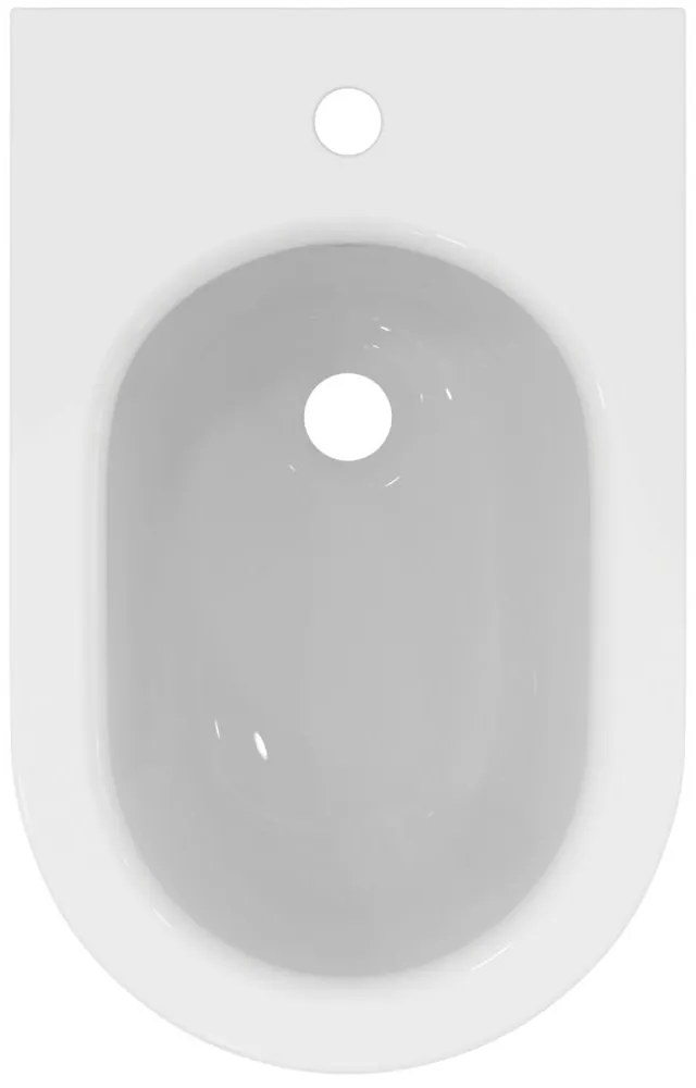 Bideu cu montare pe podea, 355x560 mm, cu preaplin, orificiu pentru baterie, alb