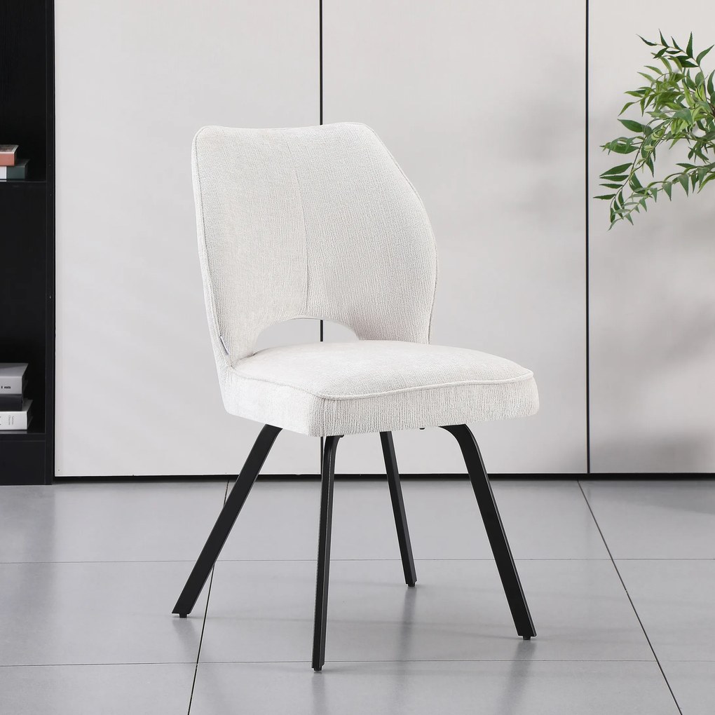 MAZZONI EXPORT TULIP Bej Deschis (material textil UF980-02) - SCAUN MODERN TAPIȚAT PENTRU SUFRAGERIE/LIVING/BIROU LOFT