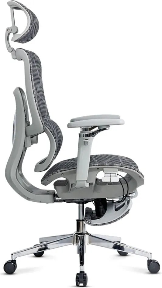Scaun ergonomic SYYT 9520 gri, brațe 4D și șezut reglabil