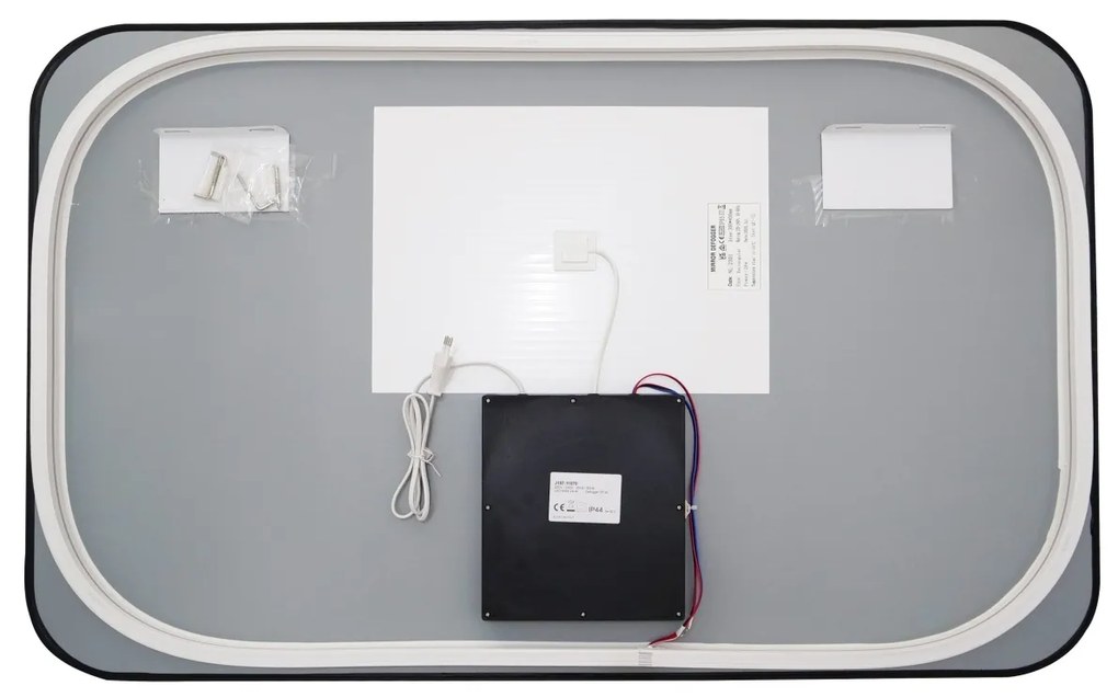 🪞 Oglindă LED cu Touch și Funcție Dezaburire – Ramă Negru, 110x70 cm, Model J187-11070 Smack