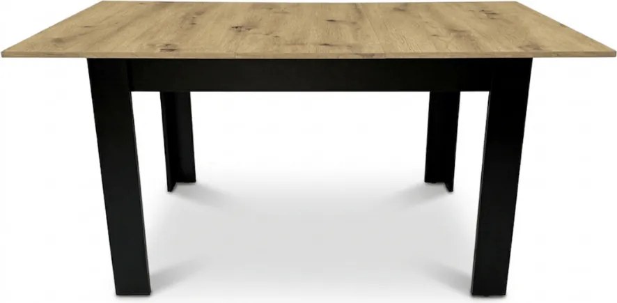 Masa extensibila de dining MADO 120/160x80 cm, negru/artisan stejar