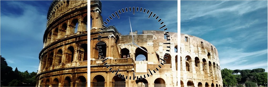 Tablou - Colosseum din Roma, Italia (cu ceas) (90x30 cm)