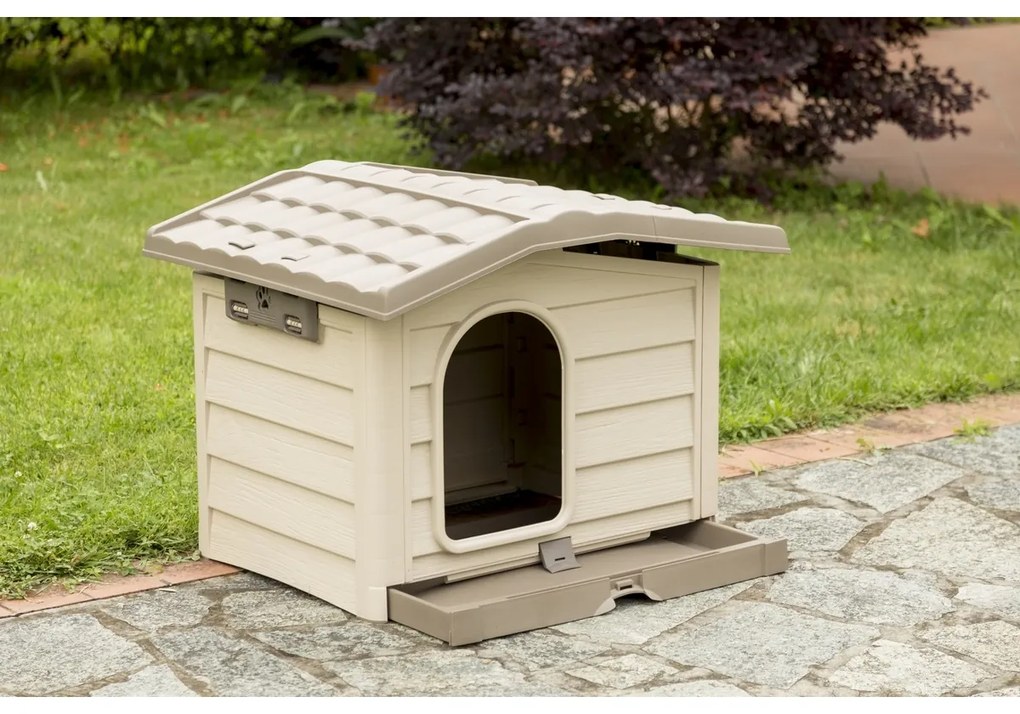 Doghouse Bungalow bej, 89 x 75 x 62 cm