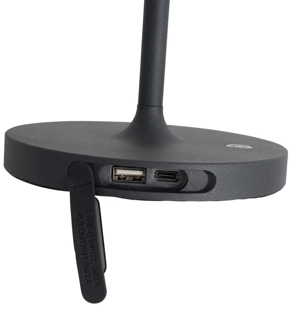 Set de 2 lămpi de masă moderne reîncărcabile albe - Maloi