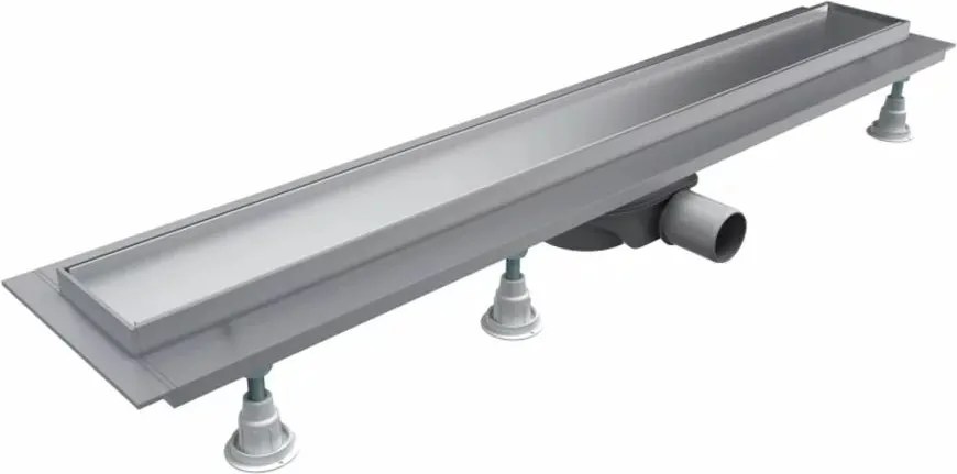 Set rigola pentru dus cu capac faiantabil Omnires Lowfix 70 cm argintiu