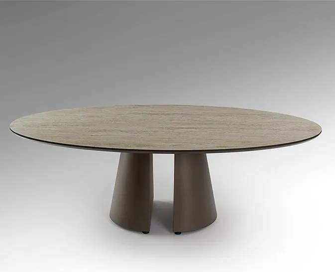 Masuta ovala din metal si MDF Samara 130x70cm