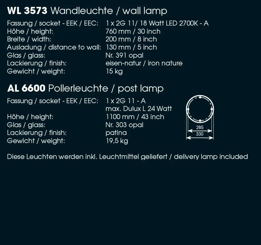 Aplica iluminat exterior din fier forjat, WL 3573