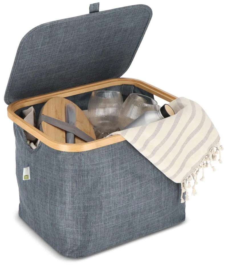 Cos pliabil NOLVIO 25 L, albastru-gri