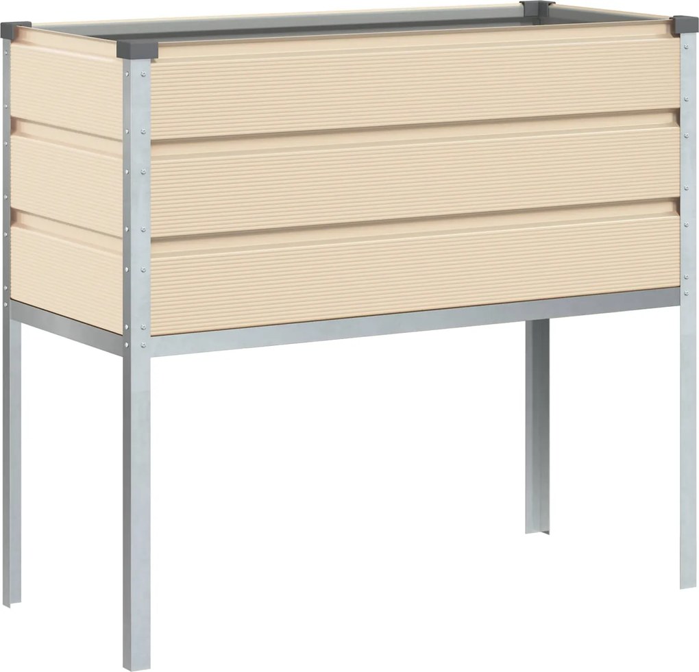 vidaXL Jardinieră Creme 100 x 45 x 90 cm Oțel Galvanizat
