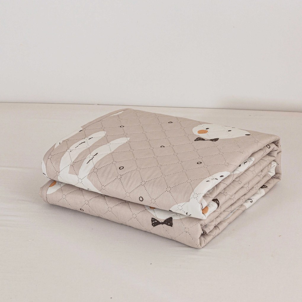 Cuvertura de pat cu model WHITE RABBIT, bej Dimensiune: 170 x 210 cm