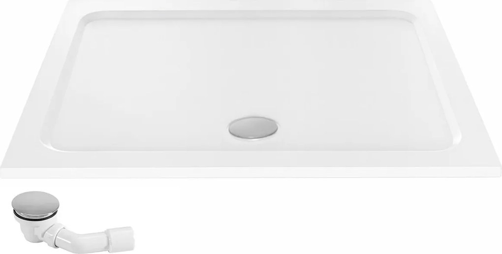 Cada pentru dus din acril Rea Belmond White 80x100