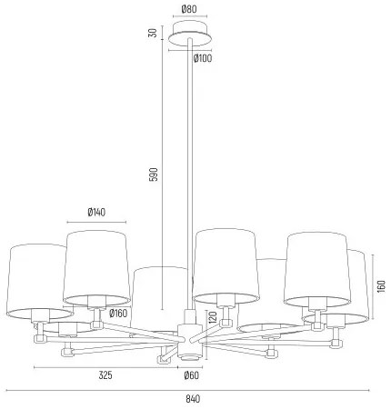 Candelabru 8 brate modern PRINCETON