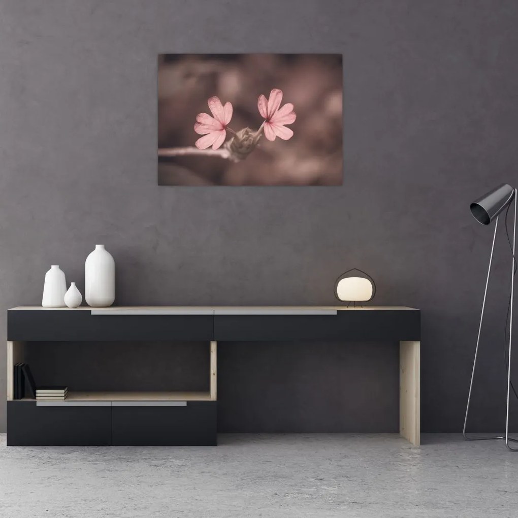 Tablou cu floare roz (70x50 cm)
