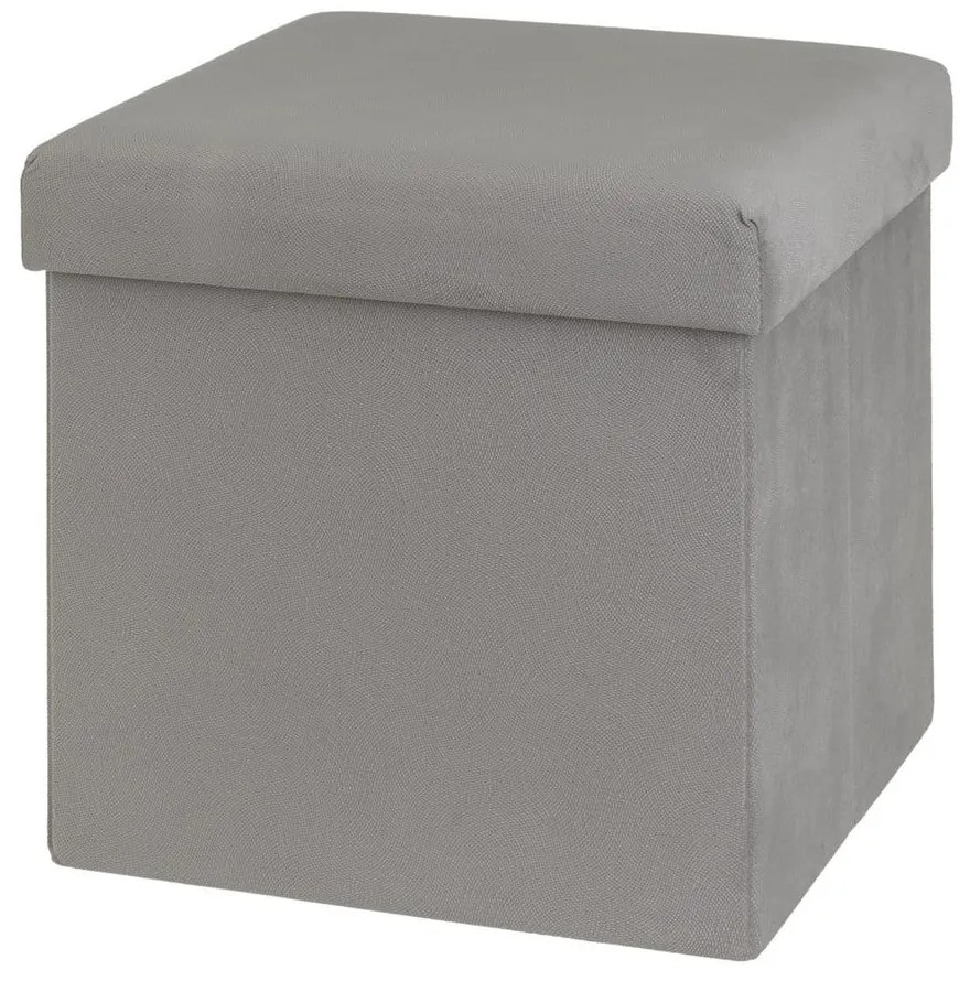 Taburet gri deschis cu tapițerie din catifea Estela – Casa Selección